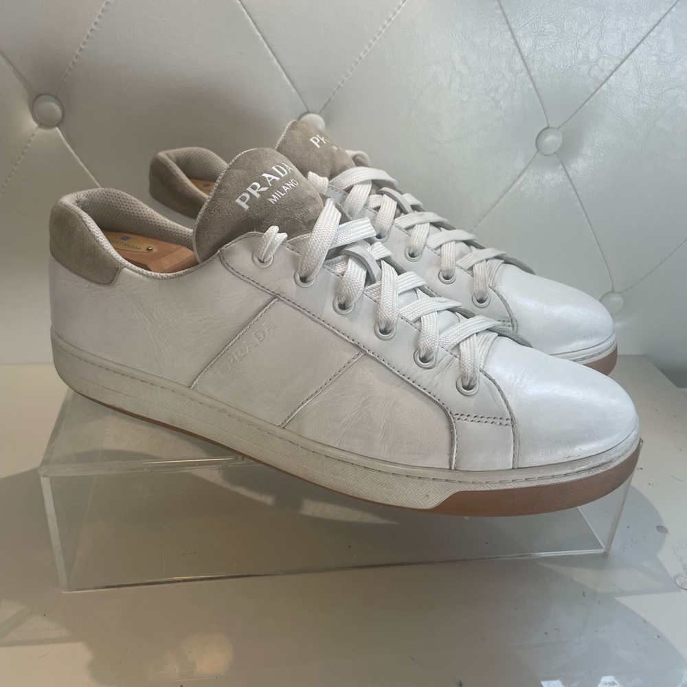 Prada Milano Men's White Sneakerssz 11.5 made in italy - Picture 2 of 16